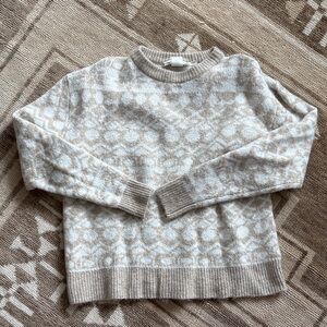 H&M holiday Beige Patterned Sweater